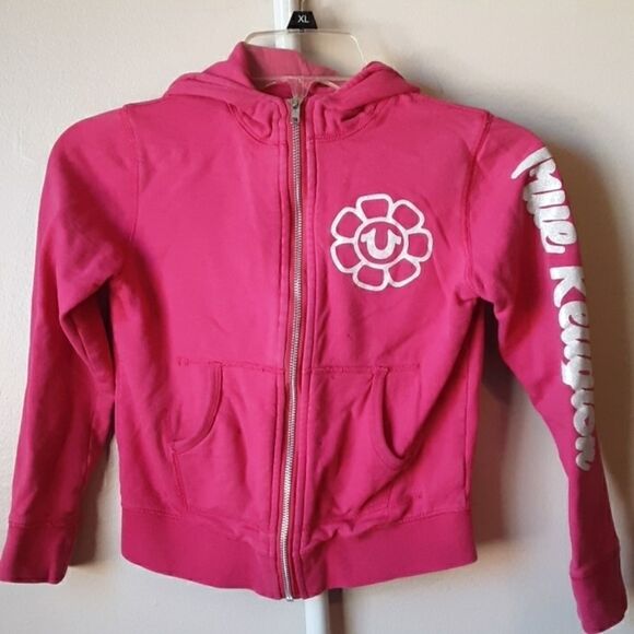 TRUE RELIGION PINK LITTLE GIRLS HOODIE SMALL - Picture 1 of 7